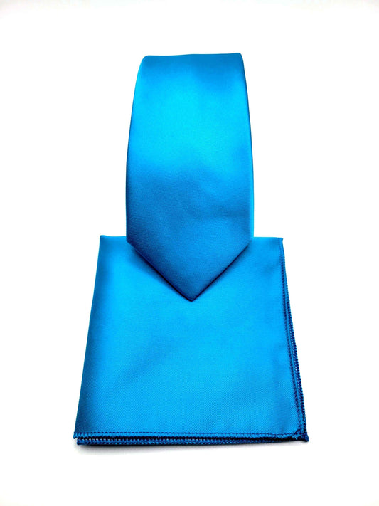 Teal Reef Necktie and Pocket Square