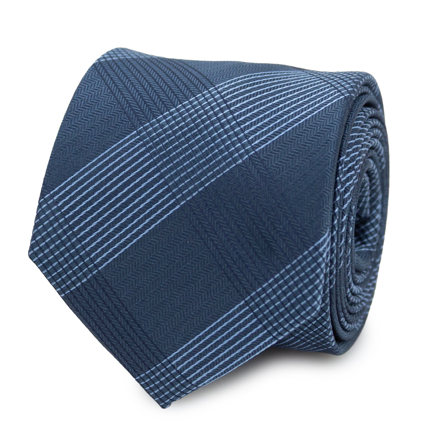 Best Dad Plaid Dark Blue Men's Tie