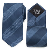 Best Dad Plaid Dark Blue Men's Tie
