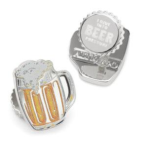 Beer Hidden Message Silver Cufflinks