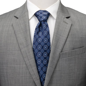 Compass Hidden Message Navy Blue Men's Tie