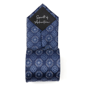 Compass Hidden Message Navy Blue Men's Tie