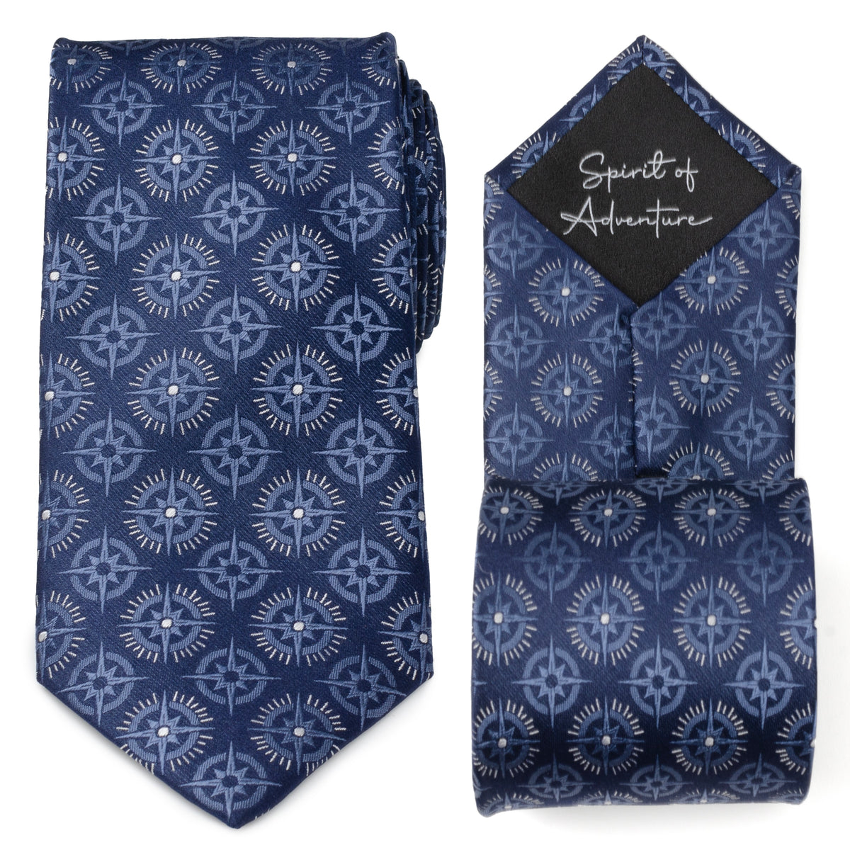 Compass Hidden Message Navy Blue Men's Tie