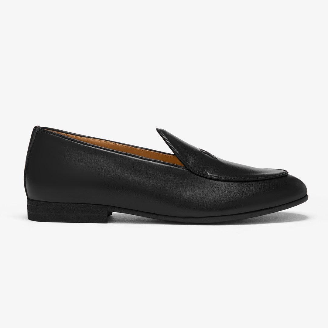 Men's Black Leather Milano Loafer - Dapper Direct