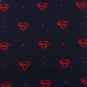 DC Superman Shield Navy and Red Dot Tie