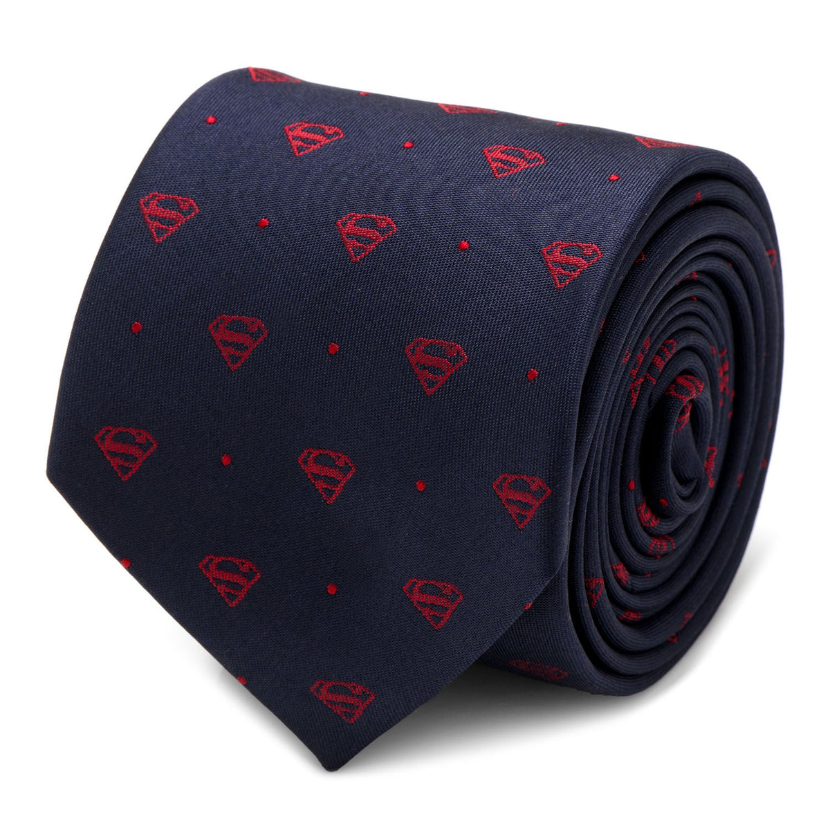 DC Superman Shield Navy and Red Dot Tie