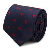 DC Superman Shield Navy and Red Dot Tie