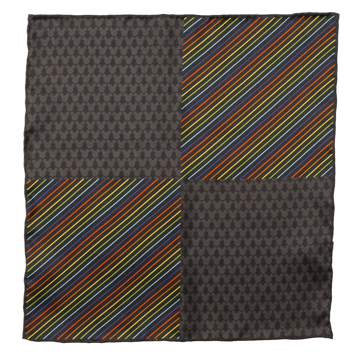 Disney Mickey Mouse Silhouette Rainbow Pocket Square