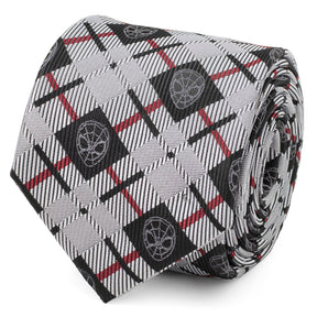 Marvel Spider-Man Plaid Black Men's Tie