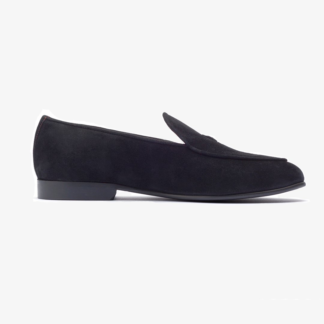 Men's Black Suede Milano Loafer - Dapper Direct