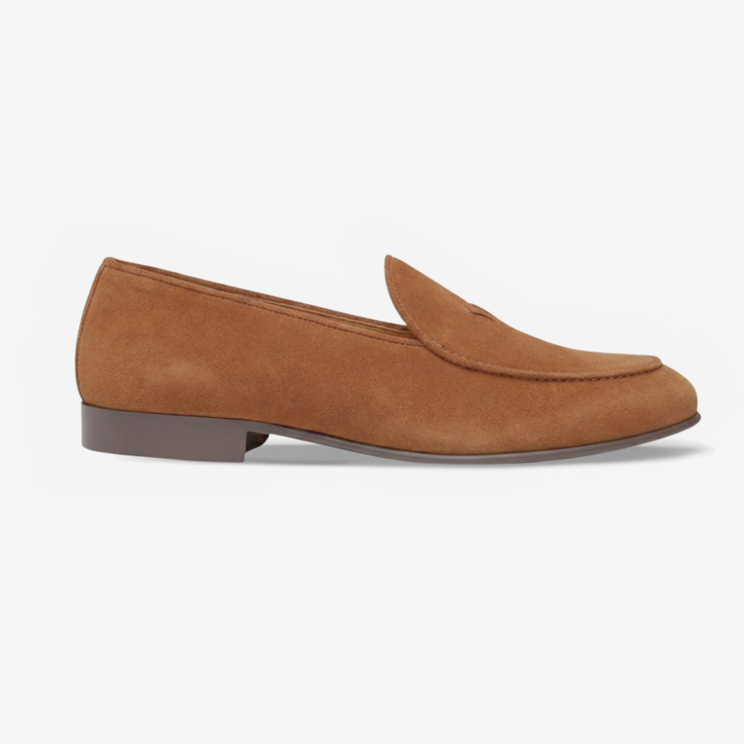Men's Cognac Suede Milano Loafer - Dapper Direct