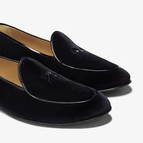 Men's Black Velvet Milano Loafer - Dapper Direct