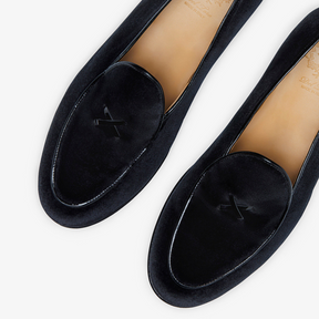 Men's Black Velvet Milano Loafer - Dapper Direct