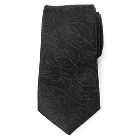 Black Floral Men's Tie
