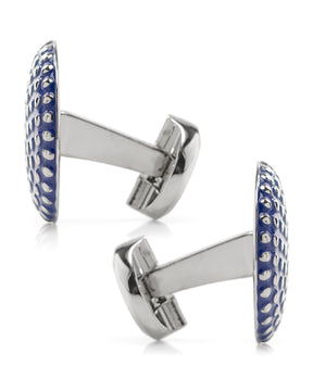 Navy Circle Dot Texture Cufflinks