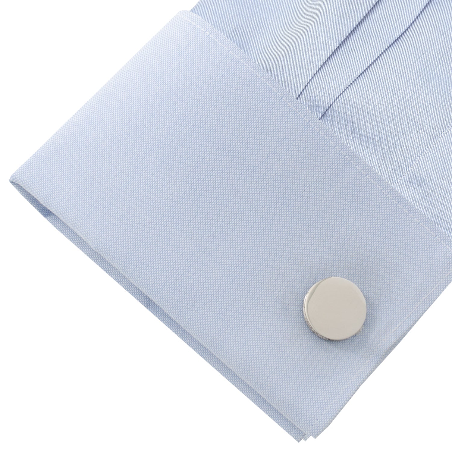 Stainless Steel Engravable Pave Edge Cufflinks