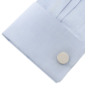 Stainless Steel Engravable Pave Edge Cufflinks