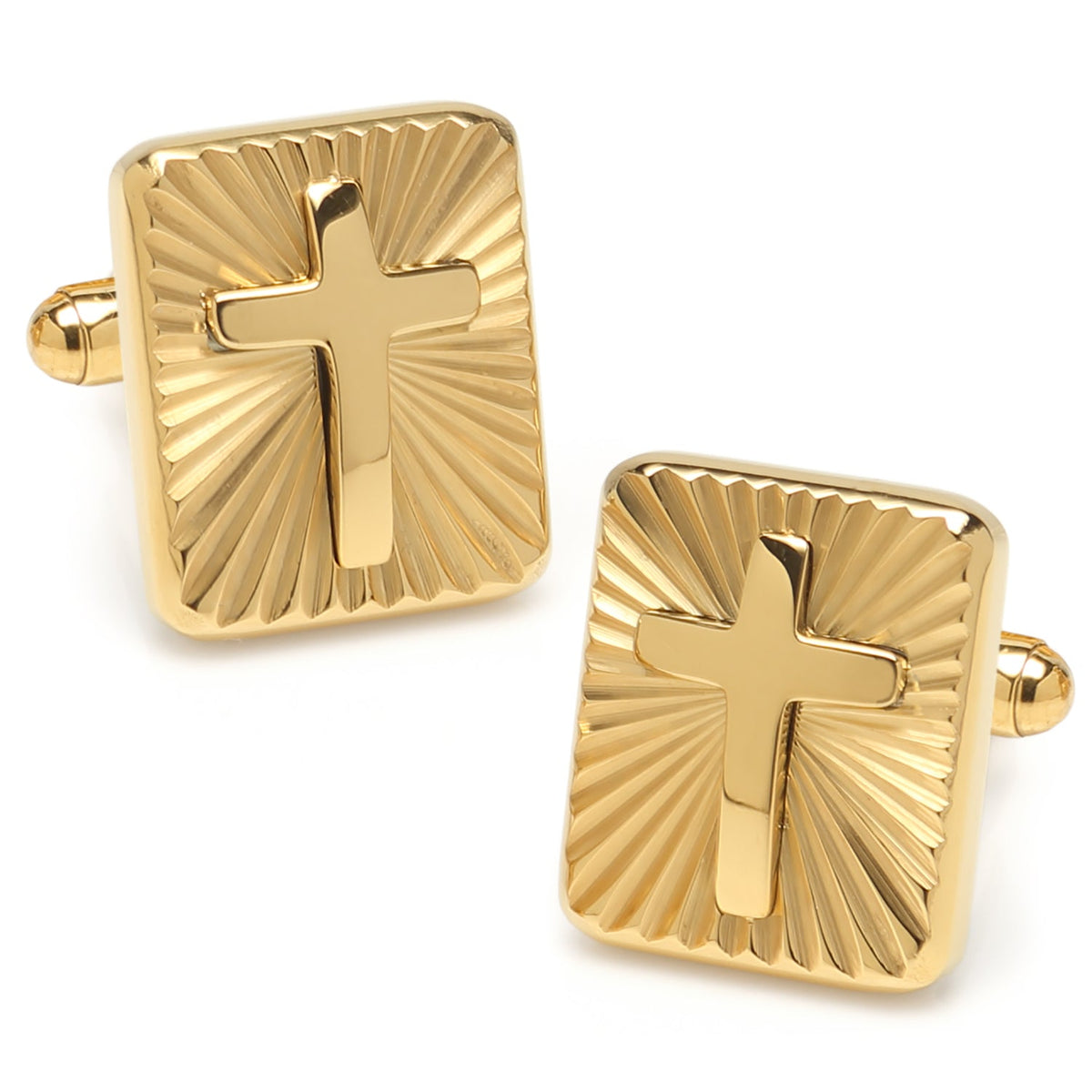 Radiant Cross Gold Sterling Silver Cufflinks