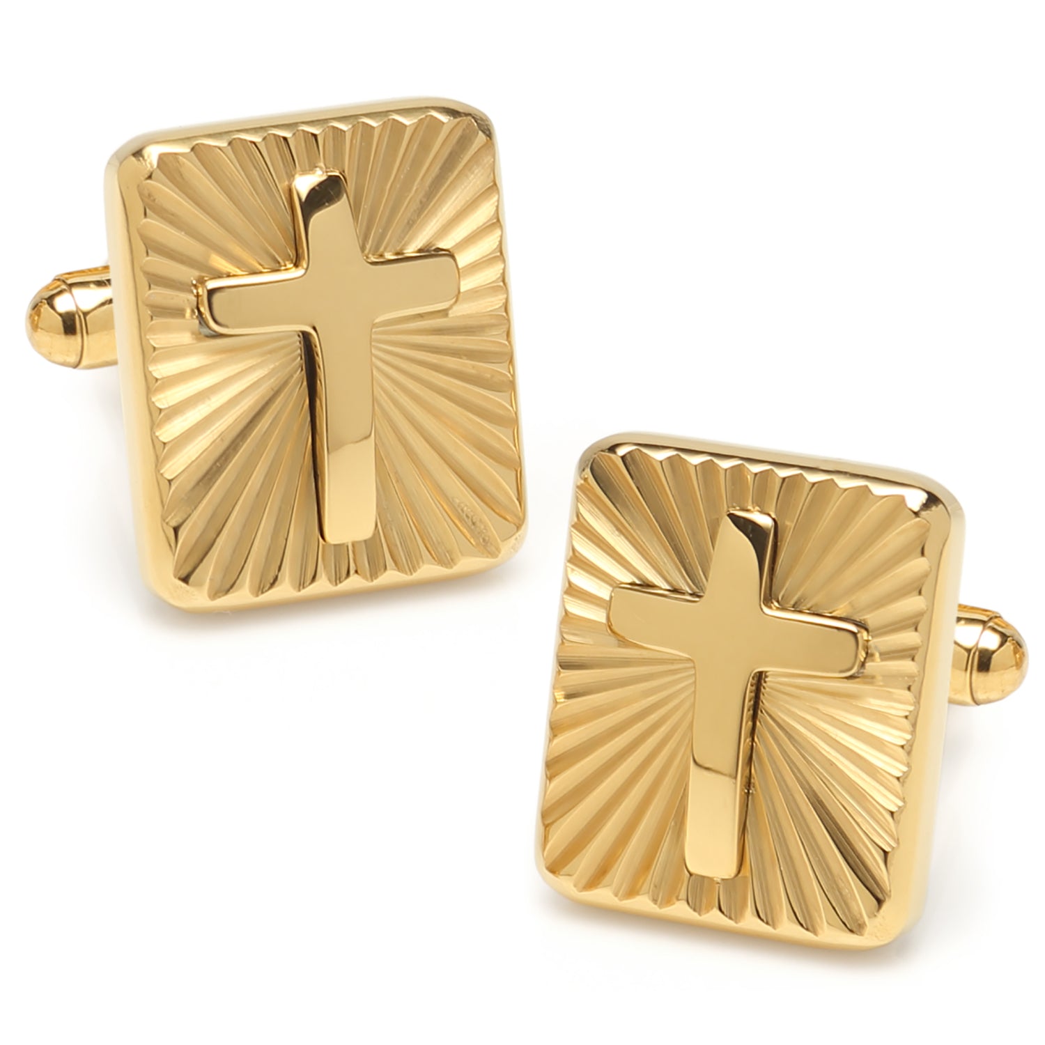 Radiant Cross Gold Sterling Silver Cufflinks