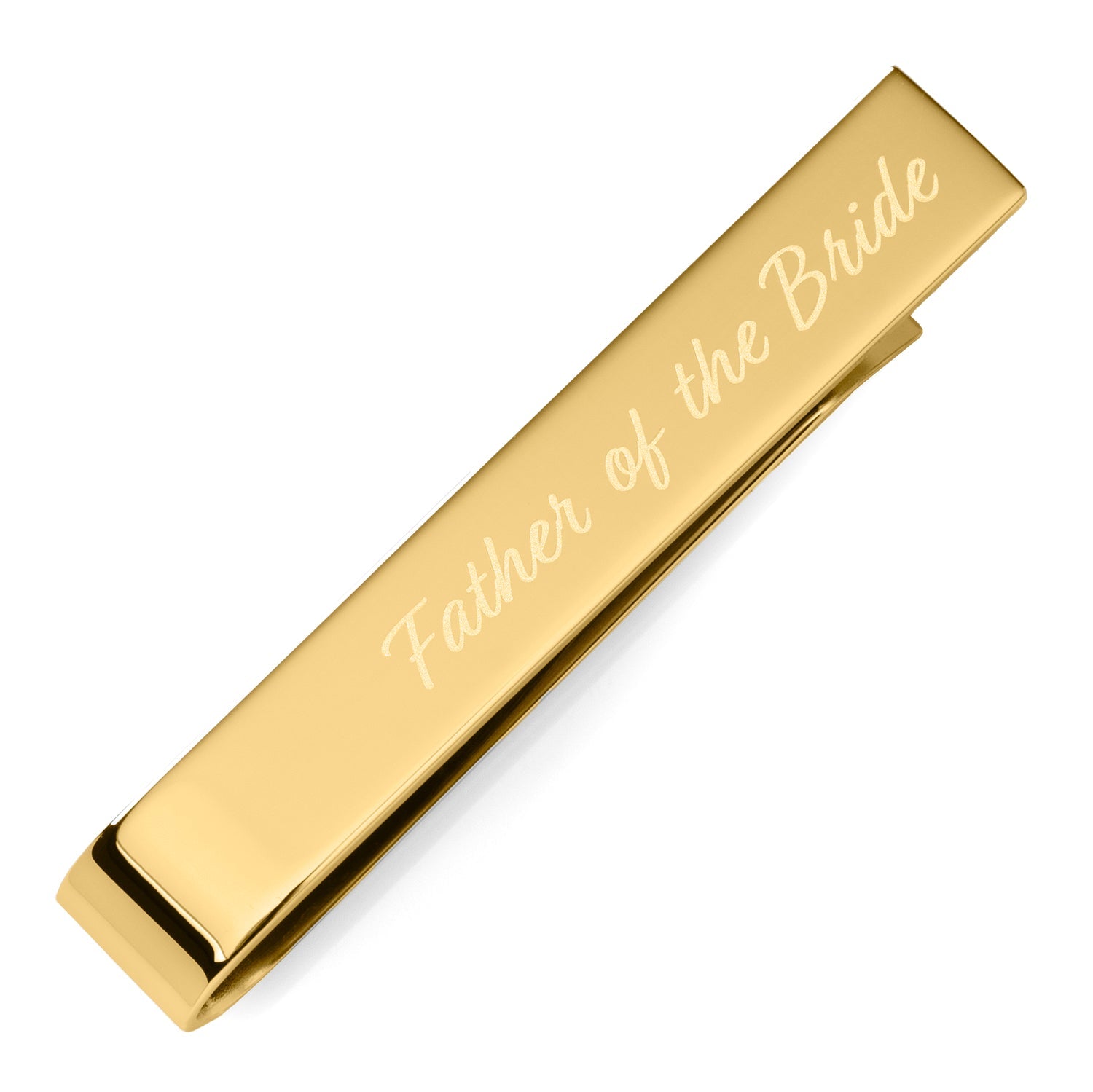 Wedding Title Engravable Gold Tie Bar