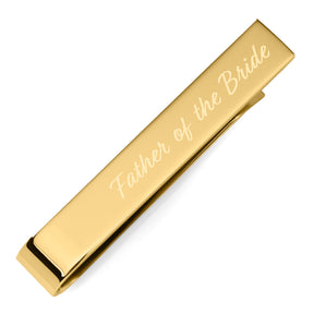 Wedding Title Engravable Gold Tie Bar