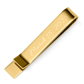 Wedding Title Engravable Gold Tie Bar