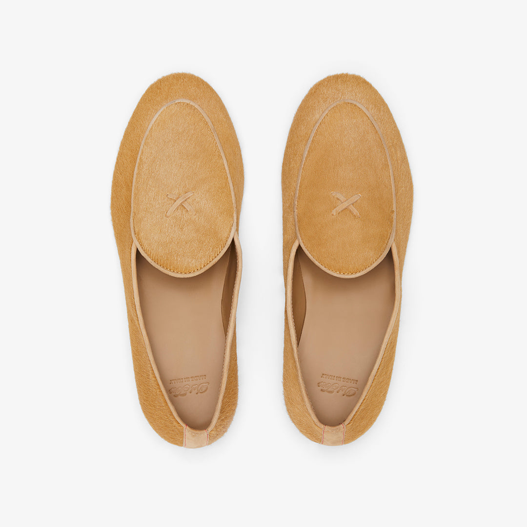 Men's Camel Pony Hair Milano Loafer - Dapper Direct