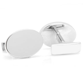 Engraved Precious Moments Sterling Silver Oval Cufflinks