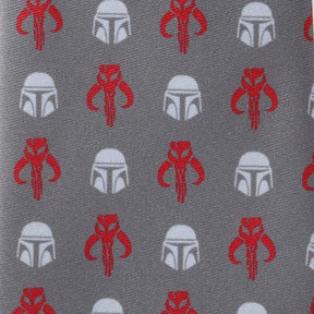 Star Wars Mandalorian and Mythosaur Red and Gray Tie