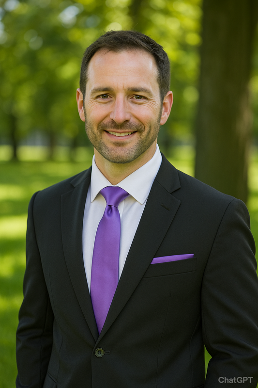 Purple Amethyst Necktie and Pocket Square Set