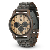 Wild | Black Sandalwood & Zebrawood Chronograph - Dapper Direct