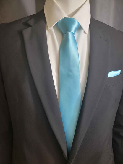 Blue Arctic Necktie and Pocket Square