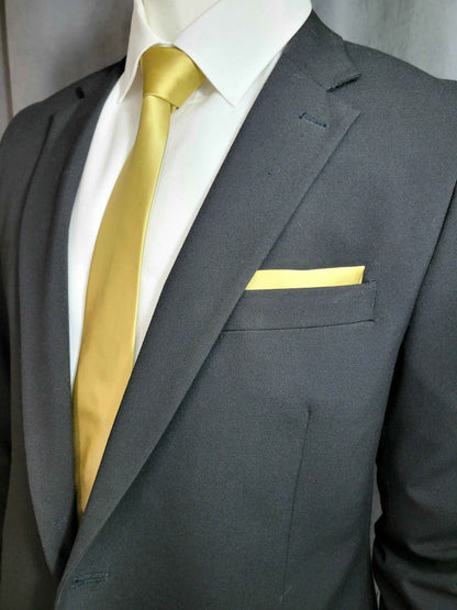 Golden Honey Necktie and Pocket Square