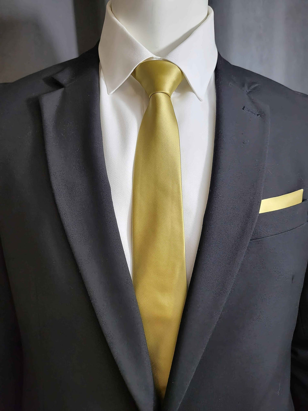 Gold Honey Necktie and Pocket Square - The Upscale Banker