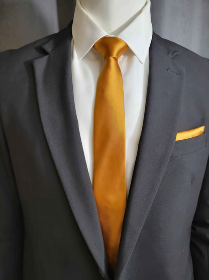 Orange Marmalade Necktie and Pocket Square