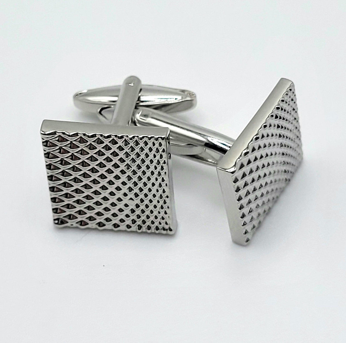 Silver Geometric Cufflinks - The Upscale Banker