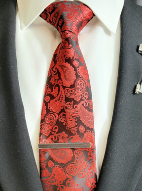 Silver Tie Bar with Wood Accent - The Upscale Banker