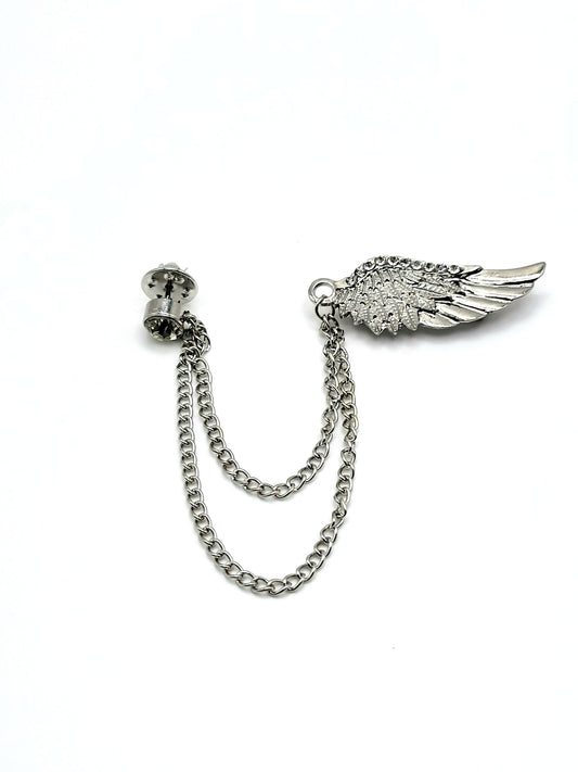 Silver Winged Lapel Chain - The Upscale Banker
